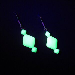 Uranium glass bead earrings